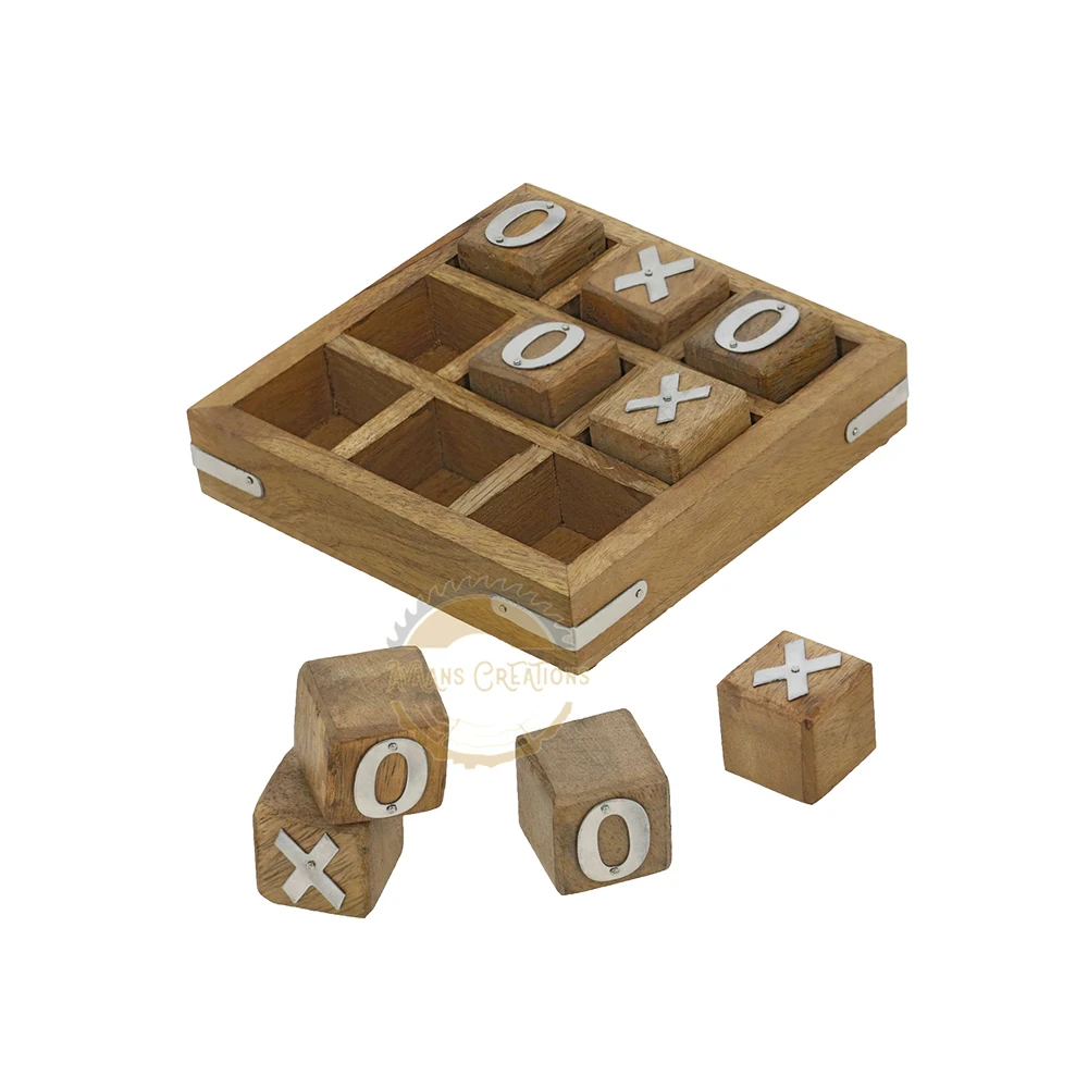 Hot Selling Wooden Tic Tac Toe Portable Game for All Age Groups Customised Wooden Tic Tac Toe Game for Kid