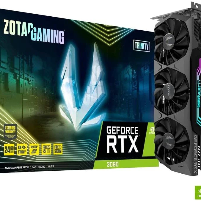 
ZOTAC GAMING GeForce RTX 3090 Trinity 24GB GDDR6X 384-bit 19.5 Gbps PCIE 4.0 Gaming Graphics Card 