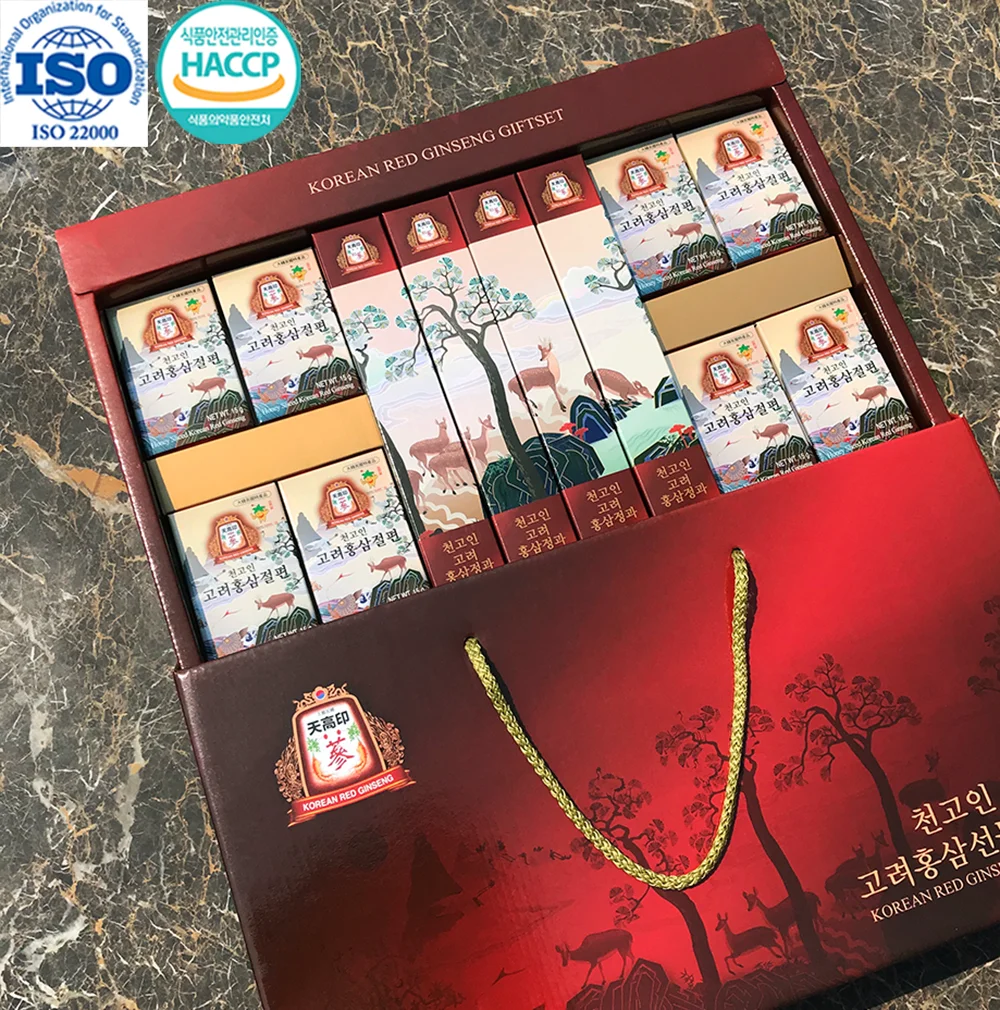 Высококрасный экстракт поцелуев, еда из Кореи, подарочный набор Panax 5 красный женьшень, энергия памяти о здоровье