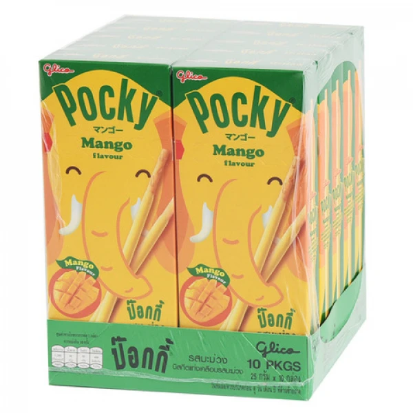 Wholesale Glico Pocky Mango Flavour Biscuit Stick Thai Snack High Quality 25G.
