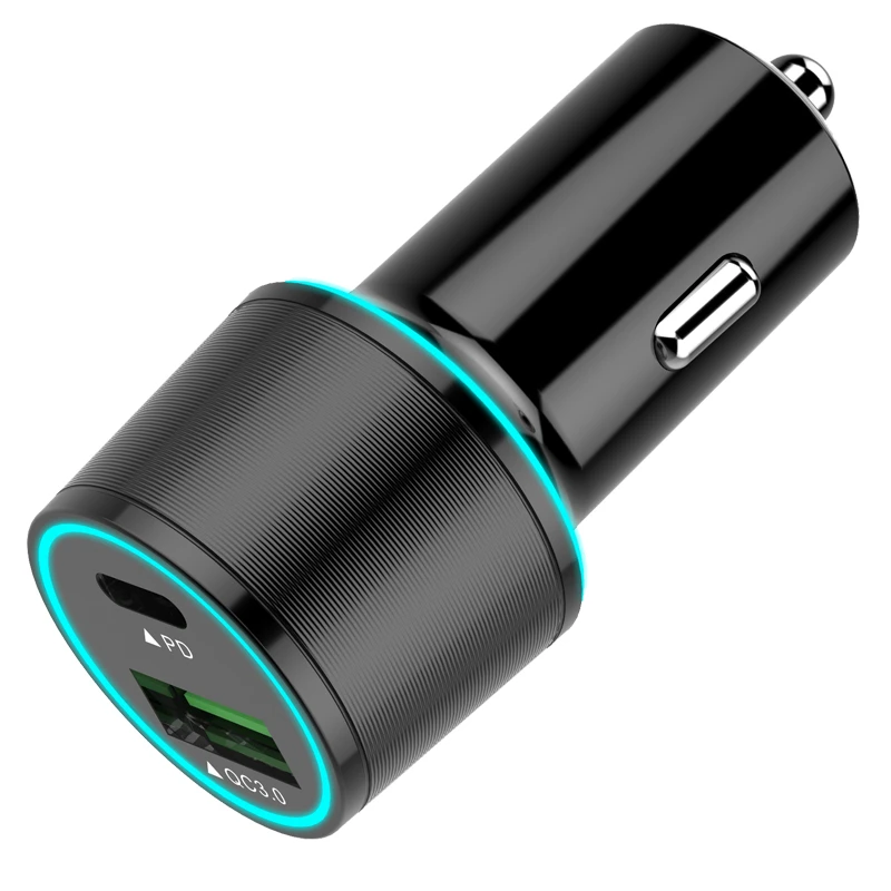 2021 Trending KC Car Charger Fast Charging USB C PD 20W QC 3.0 18W Car Quick Phone Charger