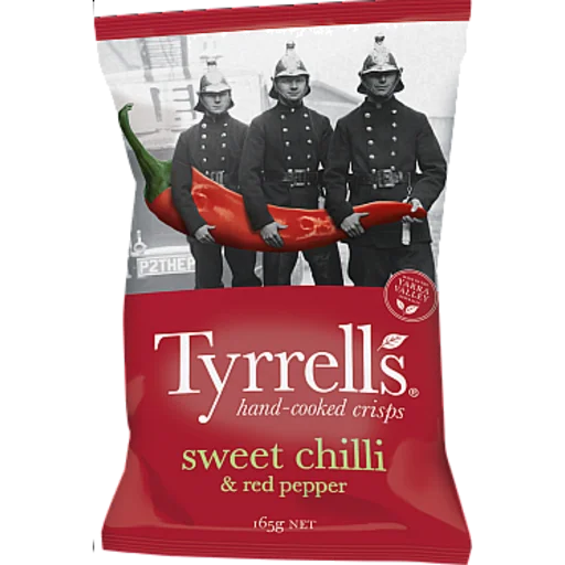 
Tyrrells Sweet Chilli & Red Pepper fried vegetable potato chips 165gm 