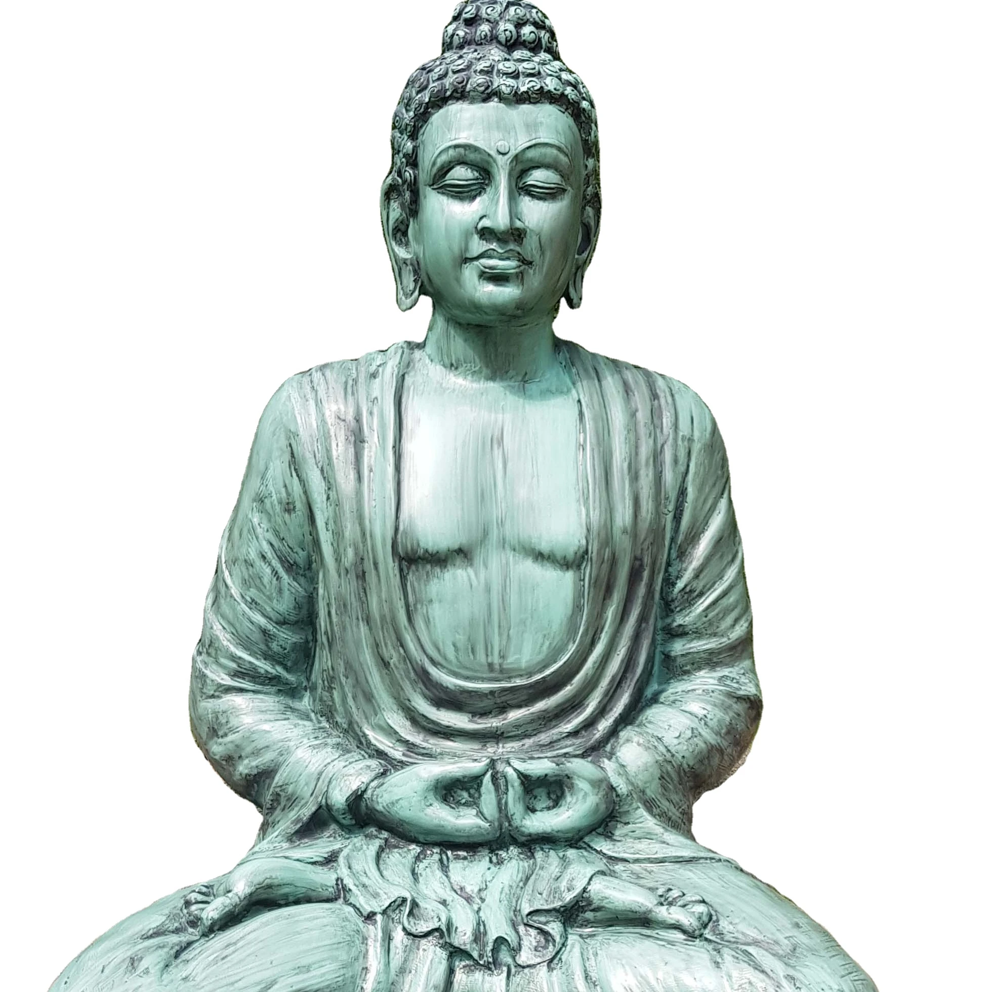 Fiber Light Weight Meditating Buddha Statue at Home Sculpture Religious Decoration Resin India Unbreakable Buddhism IN;41826 KNT