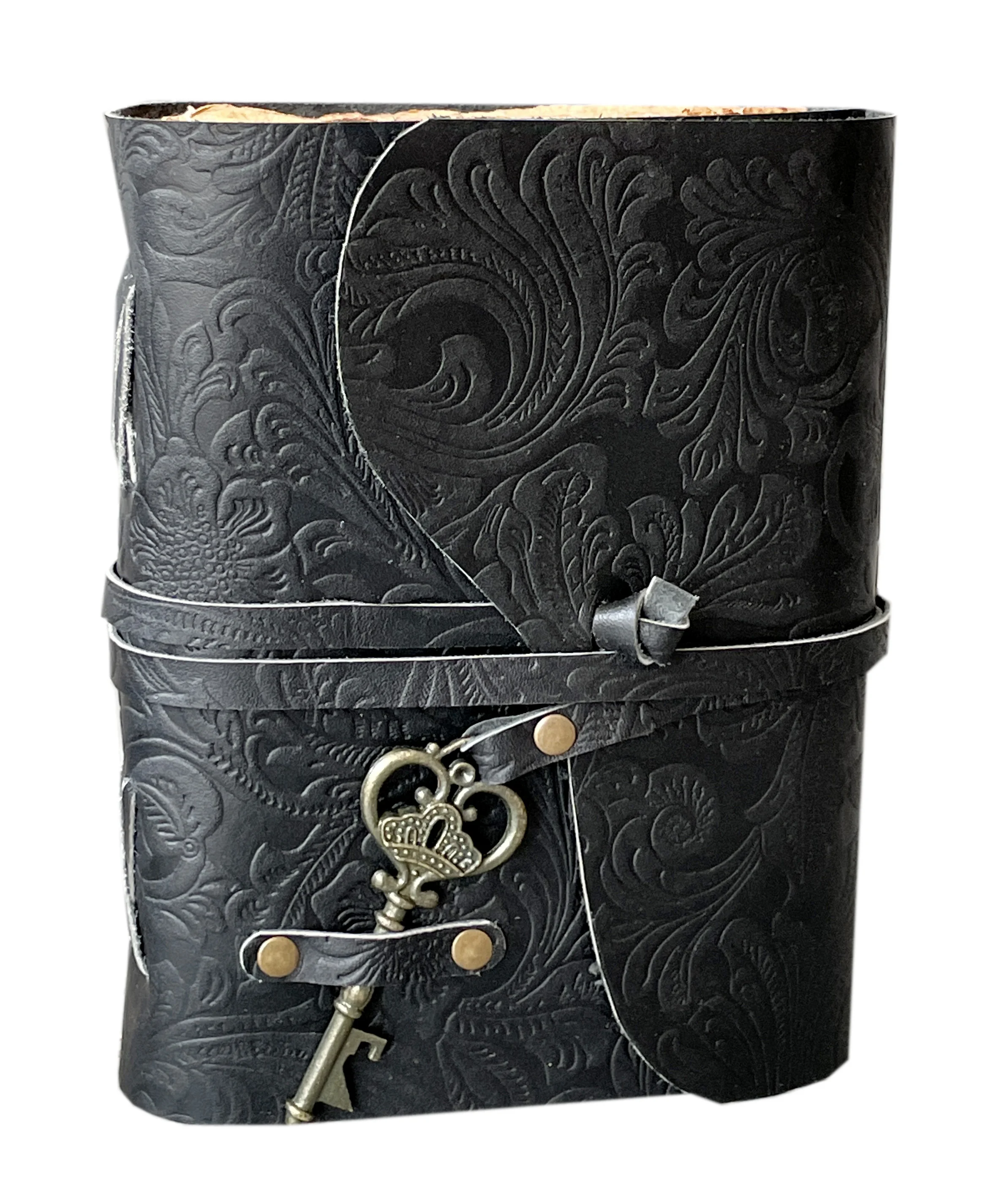 Винтажный Черный Журнал из натуральной кожи с тиснением для садового цветка