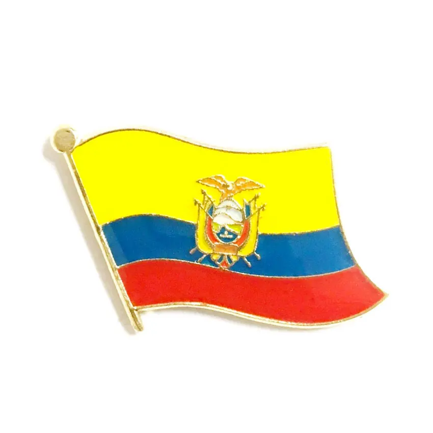 custom national country epoxy ecuador flag lapel pin