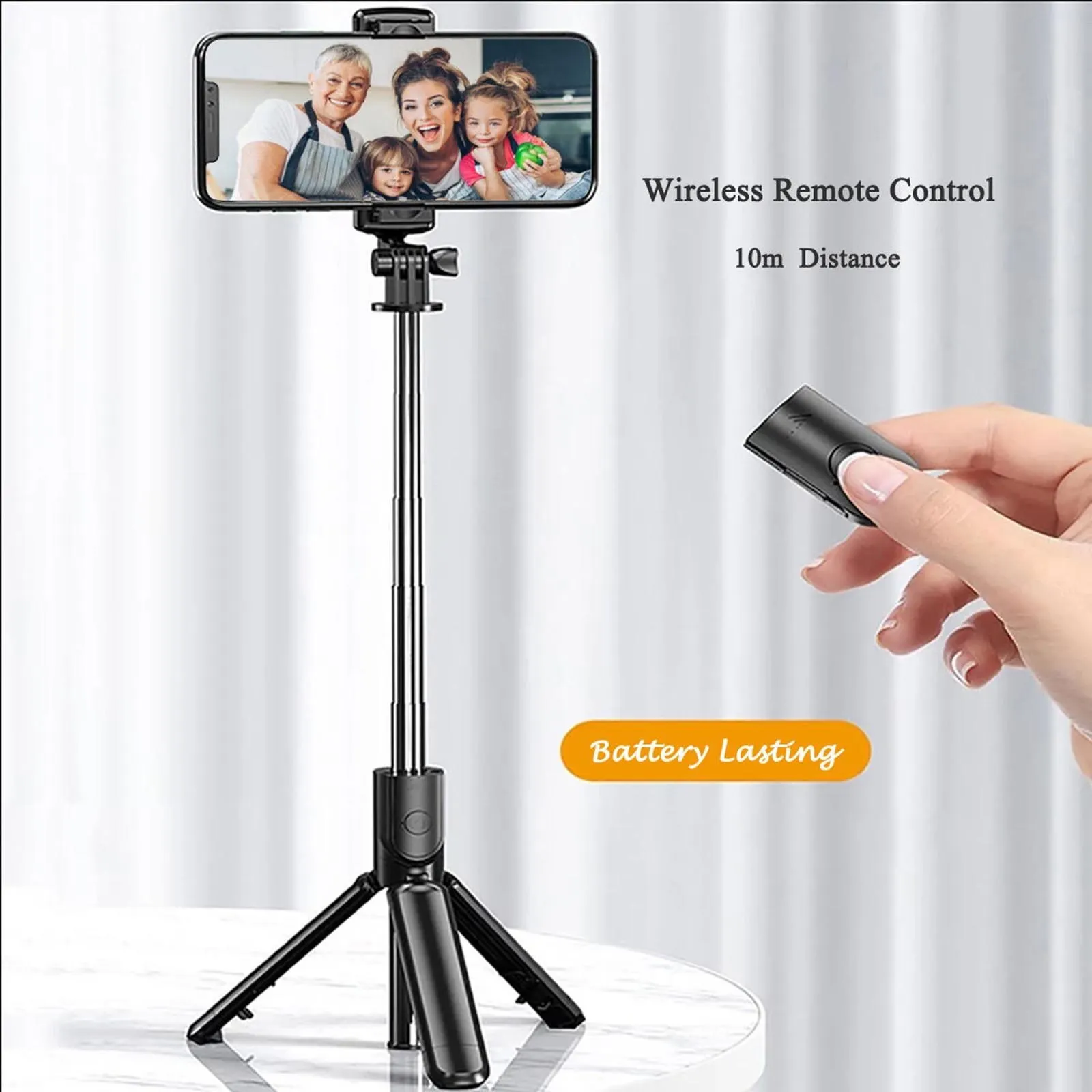 Hot Selling Selfie Stick Intergrated Tripod Stand with Wireless Remote for Mobile Phone