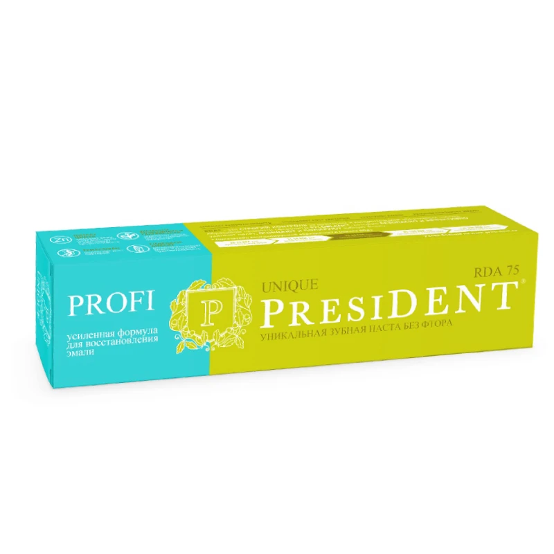 
Toothpaste PRESIDENT PROFI Unique (75 RDA) 50 ml cosmetics distributor required 