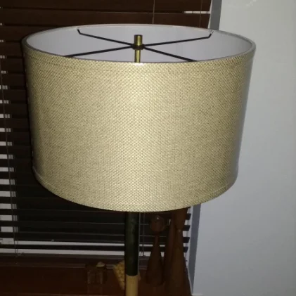 Vintage Textured Linen Lamp Shades Round Drum For Bedroom Living Room