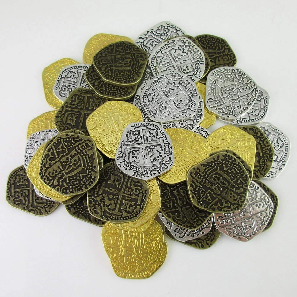 Metal Pirate Coins Spanish Doubloon Pirate Treasure Board Game Coin