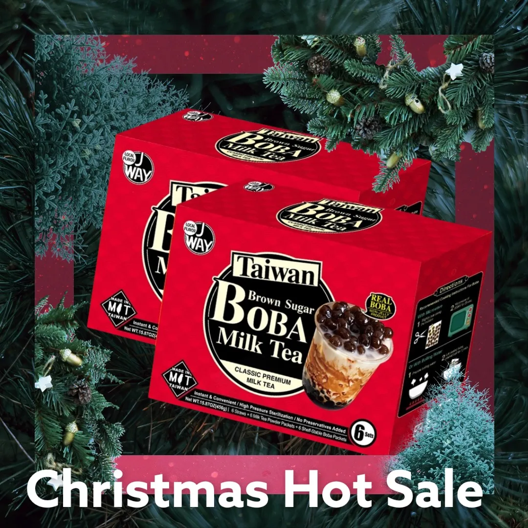 
Christmas Gift Box Bubble Bubble Tea Set Brown Sugar (6 pcs) With 6 Straws Powder Milk Tea 