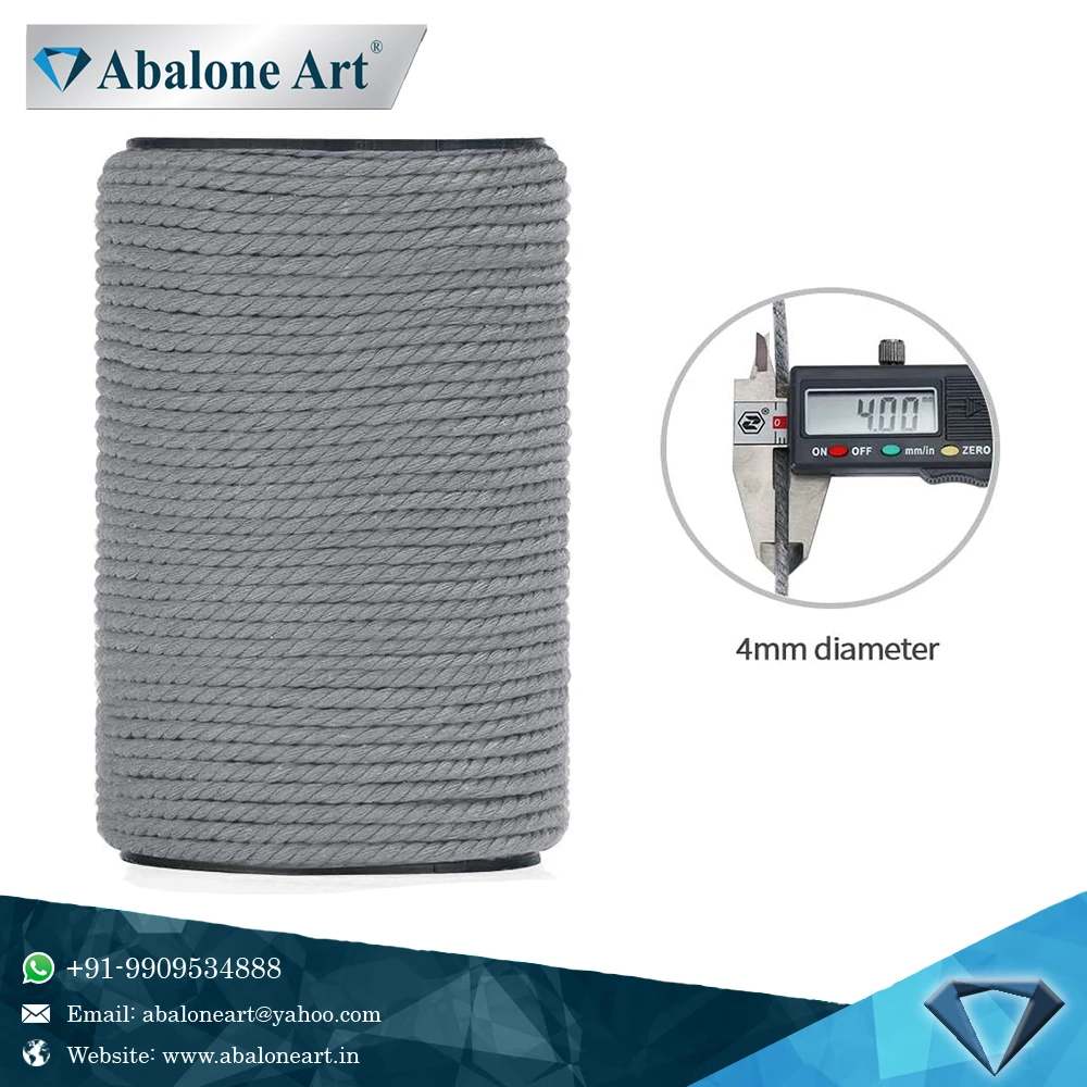  Ушка литературы и искусства свежий качество крученого 3 мм в комплект не входит; Цвет серый; Макраме Веревка из хлопка для поделок ценные цена