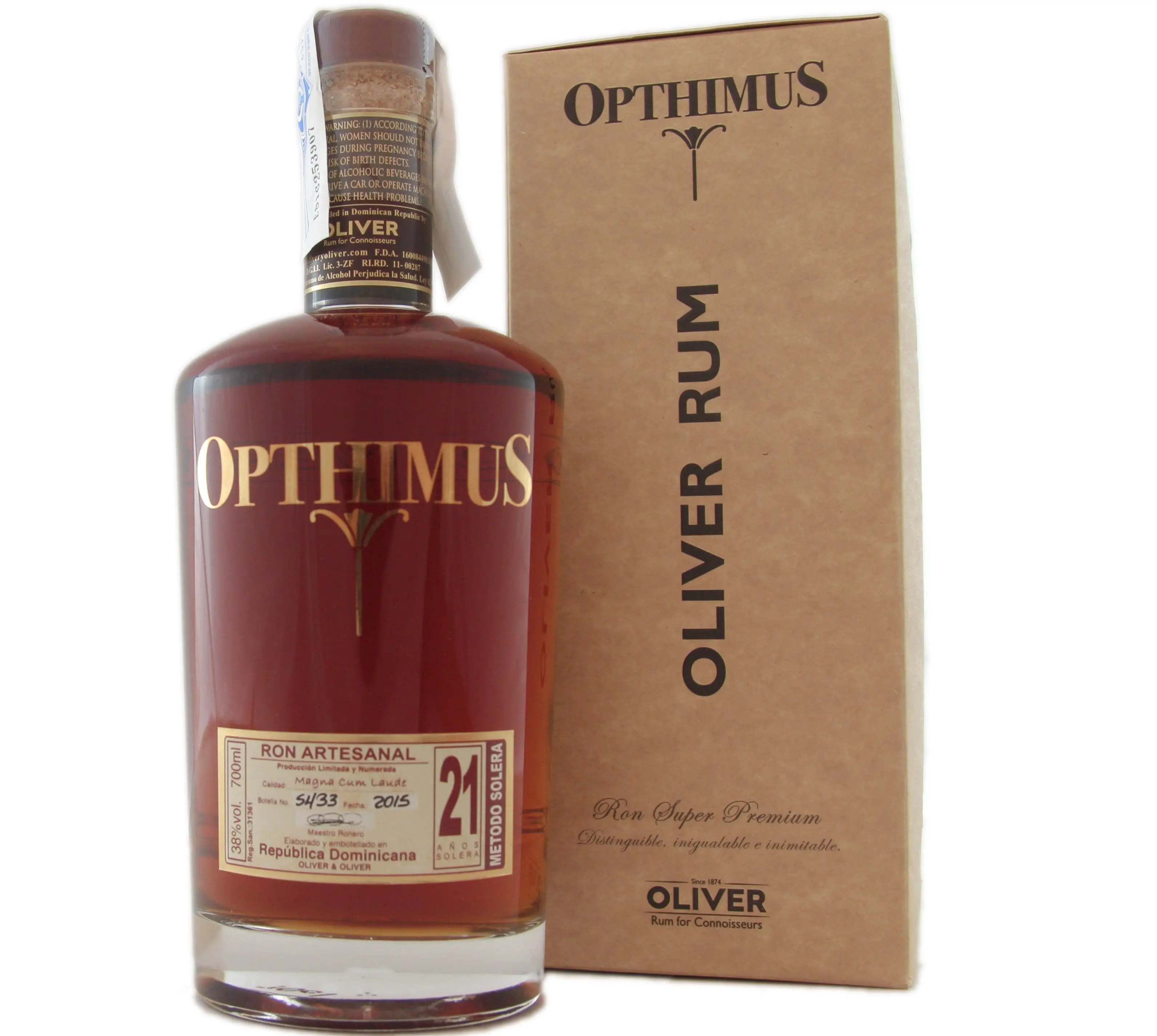 
Ron Opthimus 21 years 0,70 Litros 38% (R) + Estuche 0.70 L. 
