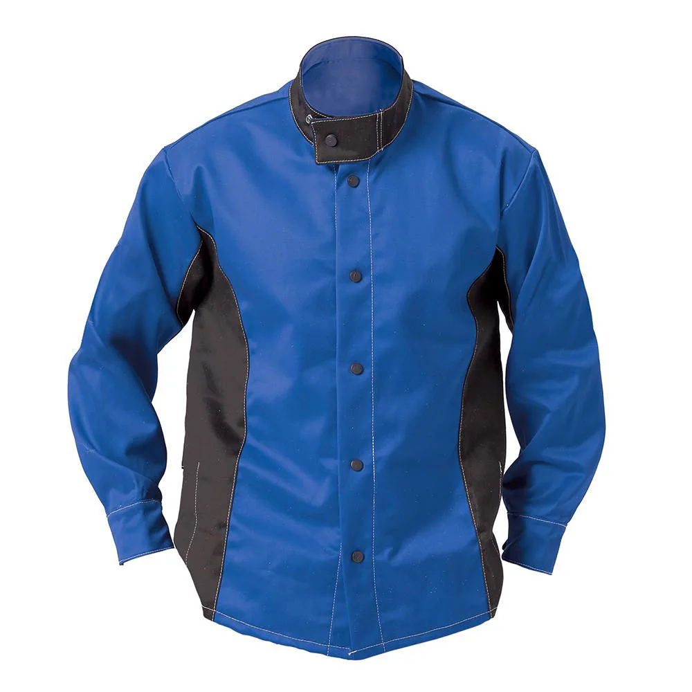 Многоразовая 100% FR хлопковая задняя огнезащитная одежда с спилковой коровьей кожей защитные сварочные куртки для мужчин