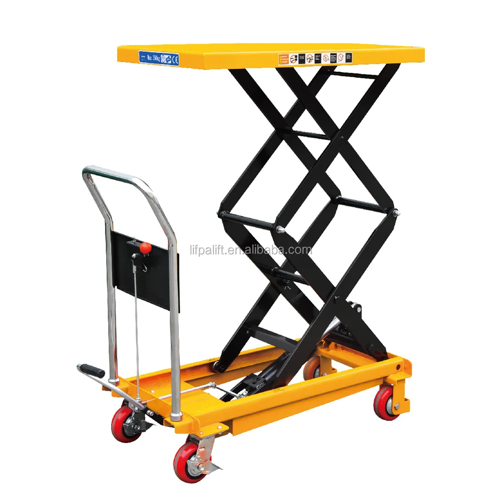 350kg Hand Hydraulic Double Scissor Lift Trolley