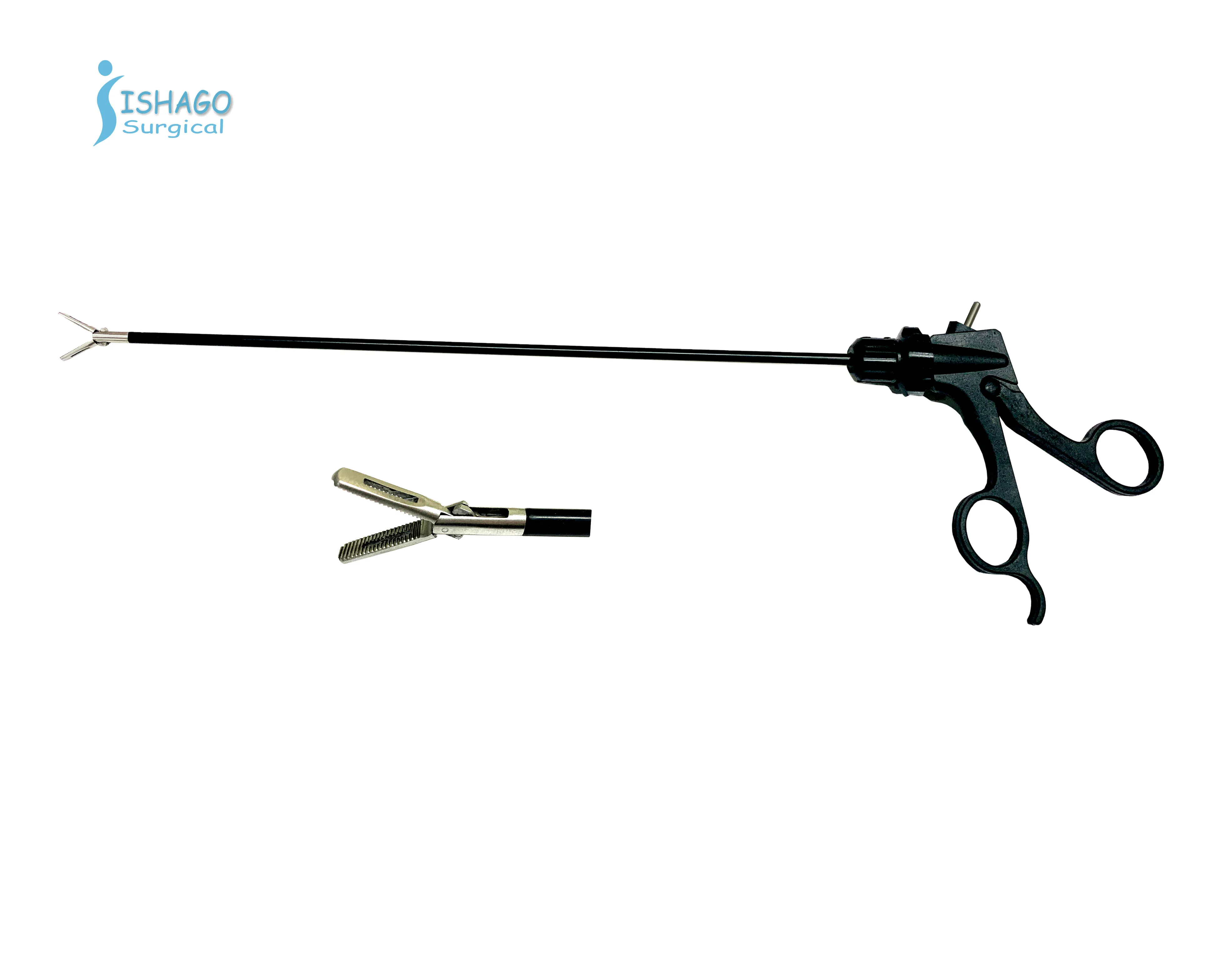 Laparosopic Atraumatic Grasping Forcep with Insulated Retched Handle for Laparoscopic Surgery