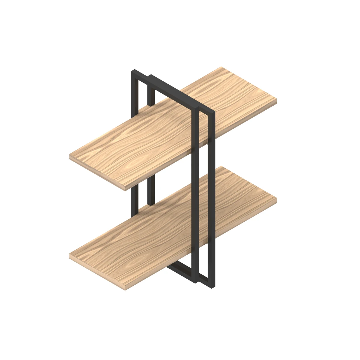 Made in Italy H60 cm L 60 cm wall- mounted bookcase with metal frame and wooden shelves for home