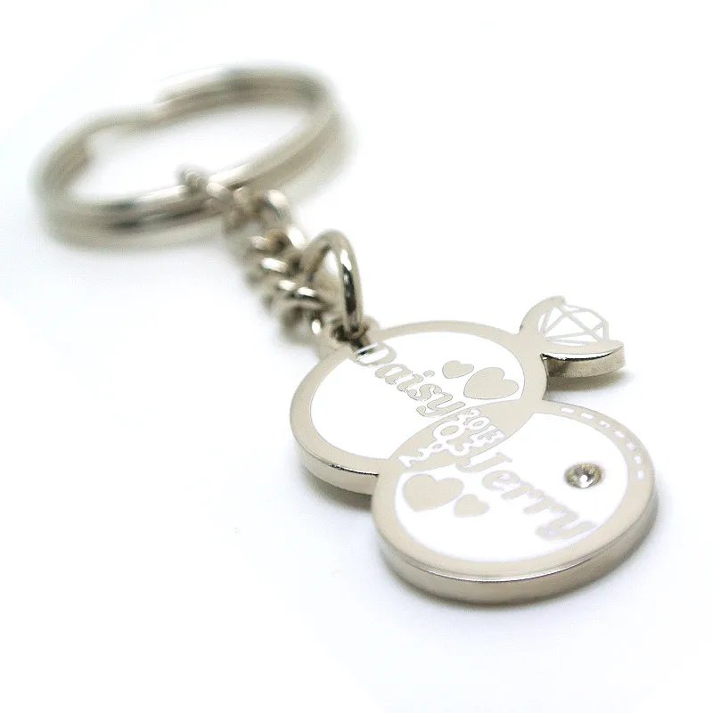 custom bride groom name keychain metal keyring favors wedding tokens gifts