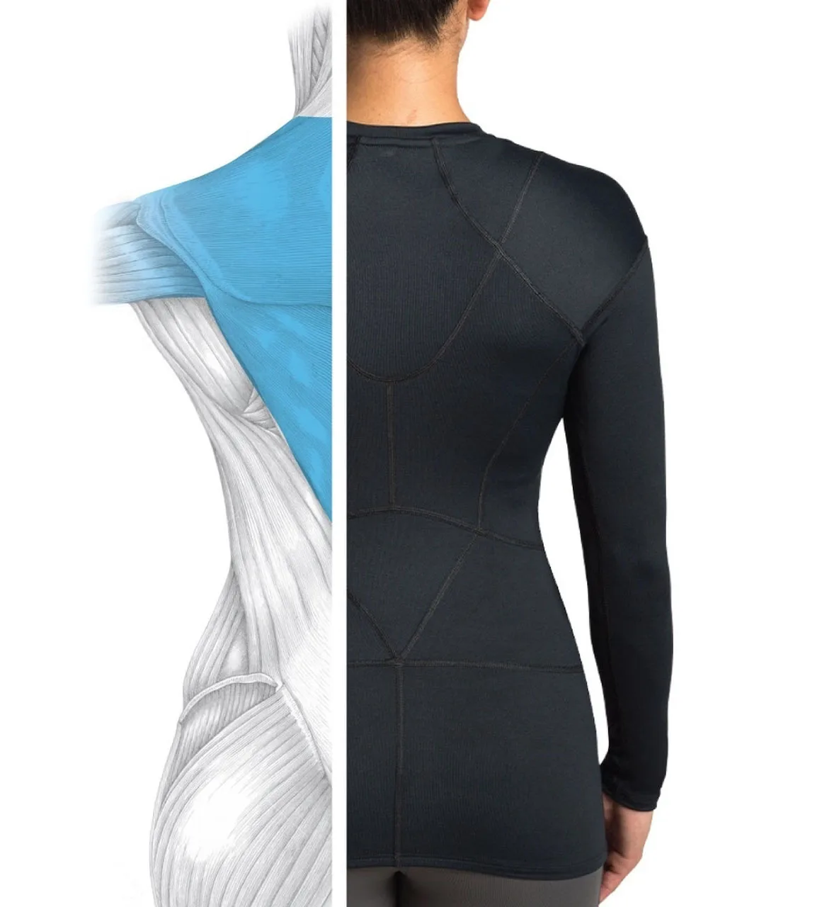 Women long sleeve shoulder support compression shirt custom made basic body fitness support shirts for women comfortable t shirt