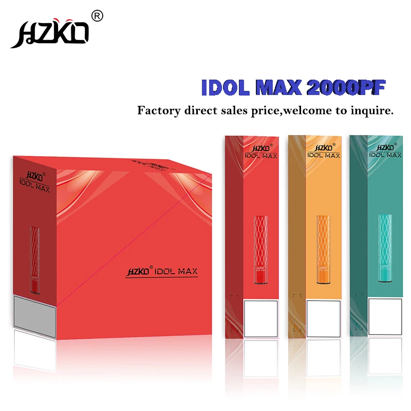 100% оригинальная оптовая цена HZKO IDOL MAX 30 различных цветов 2000f коробка в Австралии Бестселлер в наличии