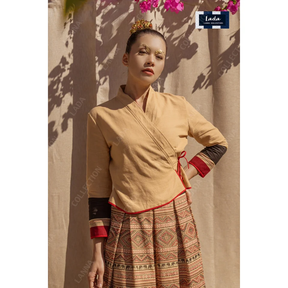 Лидер продаж тайские повседневные женские платья товары премиум-класса ручная работа Лада Лана коллекция 025 тайский голубой набор