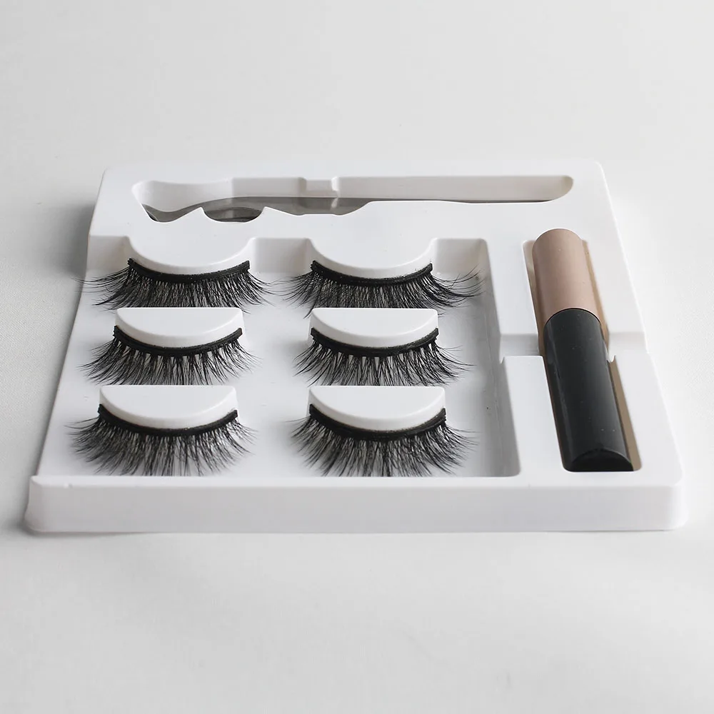 Magnetic eyelashes and eyeliner kits for your private label, False eyelash kits for strip individual lashes
