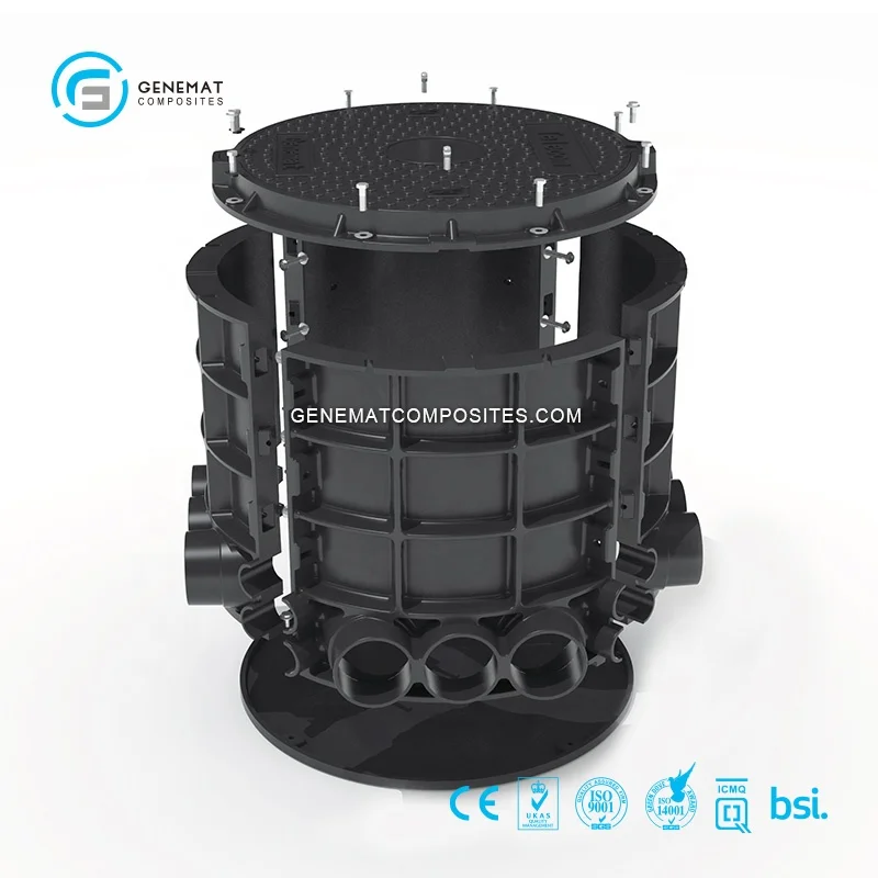 Композитная круглая крышка канализационного люка с рамкой, форма для смотровой камеры, OEM