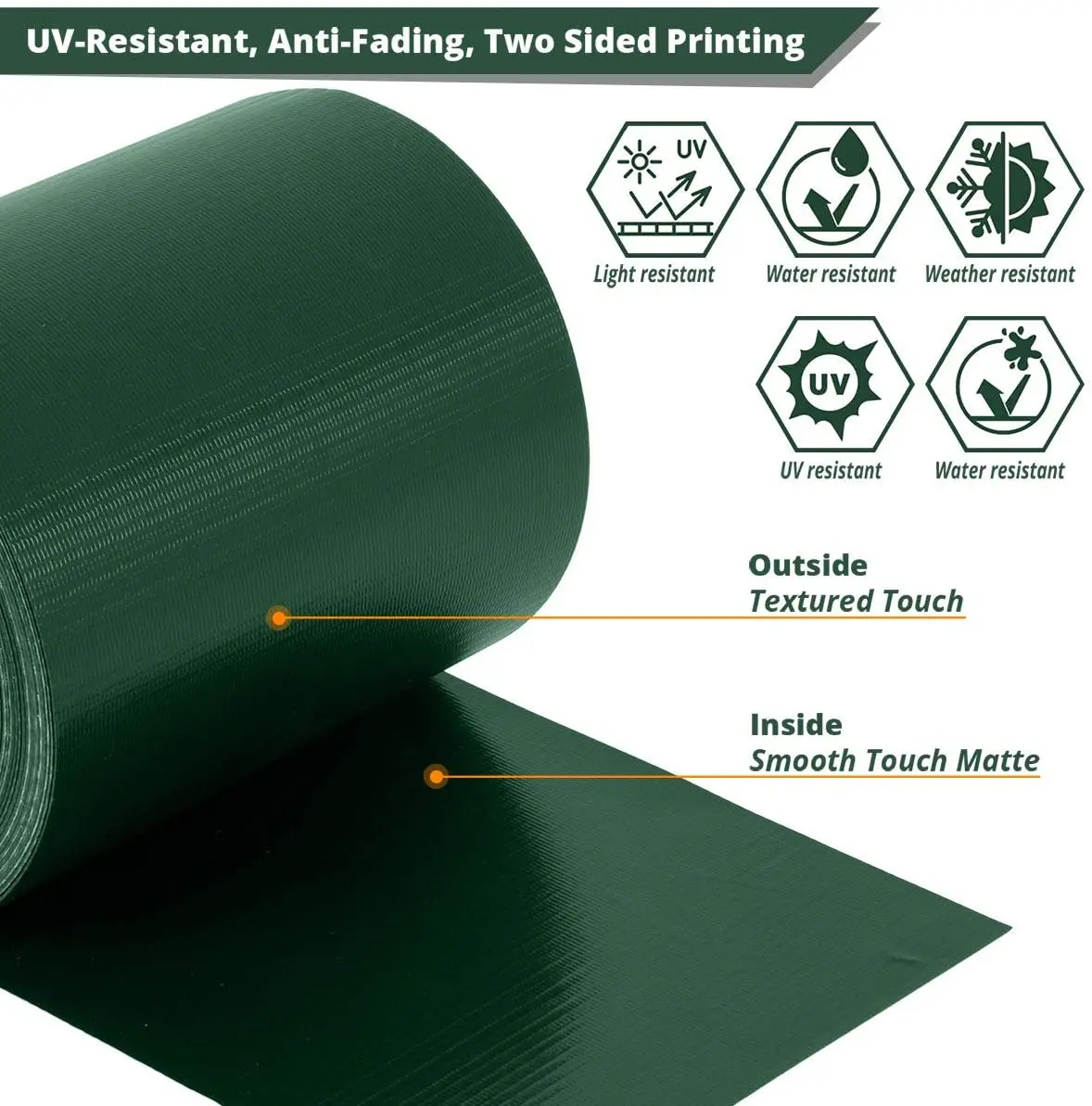 35m X 19cm Pvc Sichtschutzstreifen Sichtschutz Windschutz Zaunblende Fur Doppelstabmatten-Zaun Gartenzaun Inkl. 30 Clips Roll