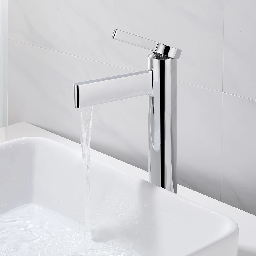 Waterfall Bathroom Vanity Water Faucets Cold and Hot Wash Basin Mixer Taps Bathroom Basin Sink Faucets CLASSIC Modern Ceramic