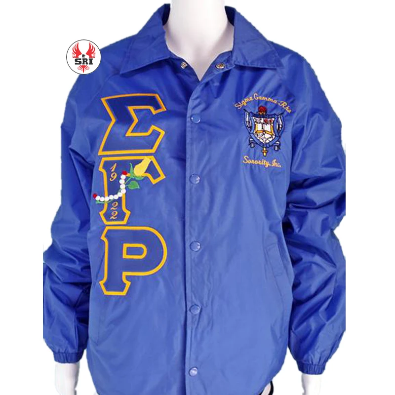 Sigma Gamma Rho Sorority Embroidery Women Coaches Jacket | SGRHO Sorority Embroidered Ladies Customized Crossing Line Jacket