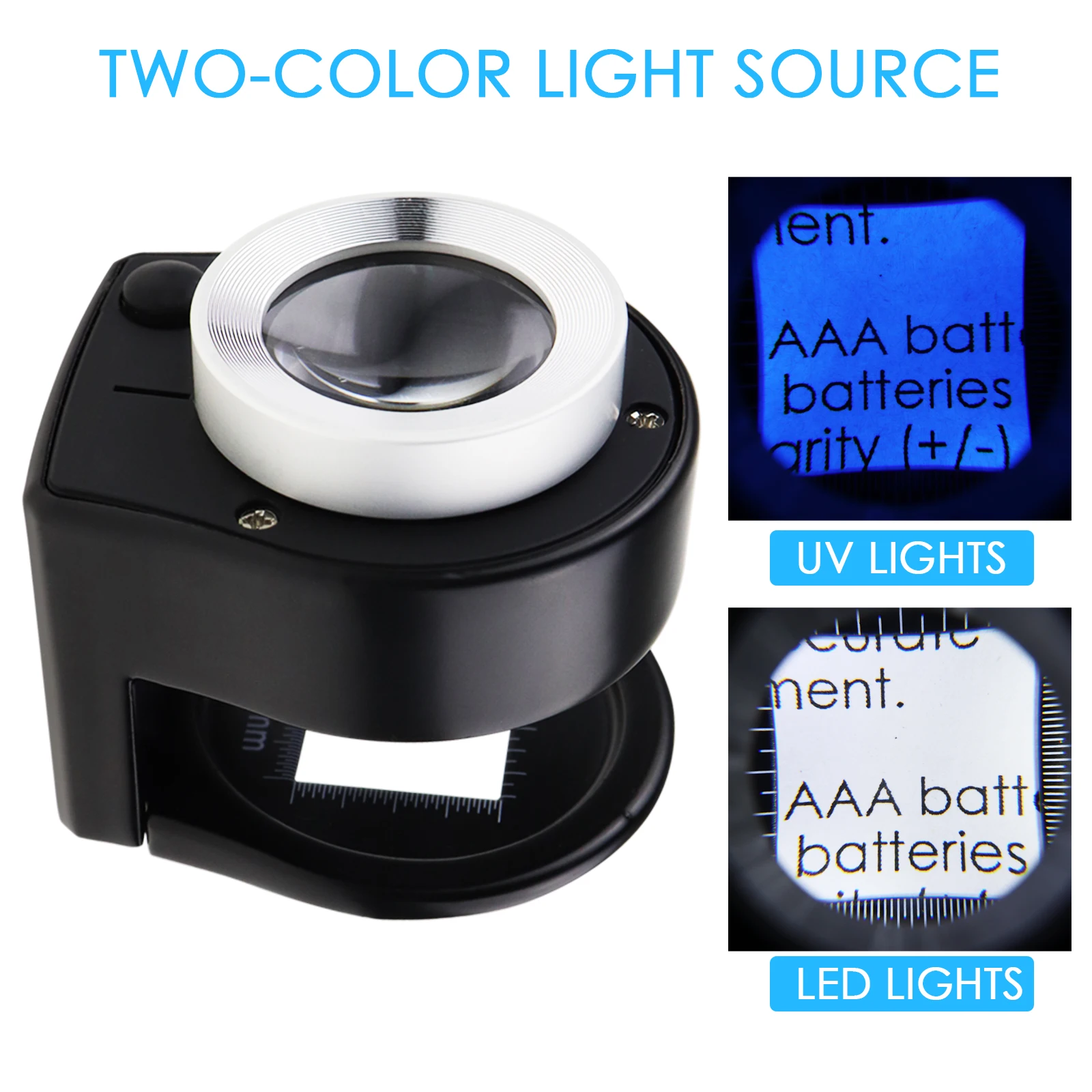 Лупа для ювелирных изделий с 30-кратным увеличением 6 светильников Настольная металлическая лупа перезаряжаемая (доступна упаковка OEM)