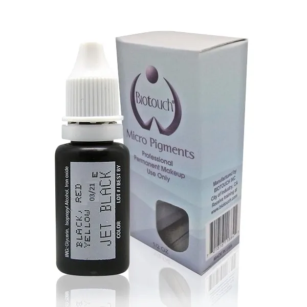 
Bio Touch Перманентный макияж, микроблейдинг, косметика, татуировка, чернила, Микро Пигмент, цвет-черный, 1/2 унции 