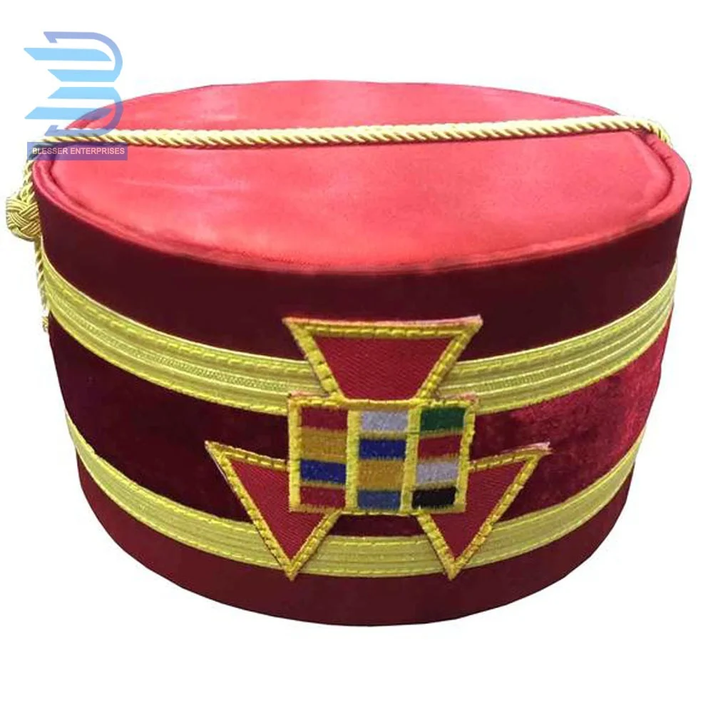 Regalia Masonic Royal Arch Past High Priest PHP hat Red/Machine Embroidered