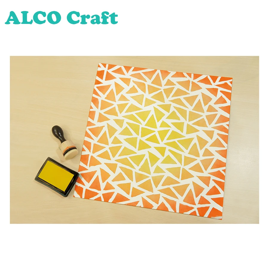 PET material 20x20cm designer template art stencil for
