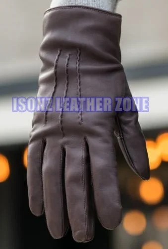 Winter High Quality Genuine Sheepskin Leather Gloves Men All Han