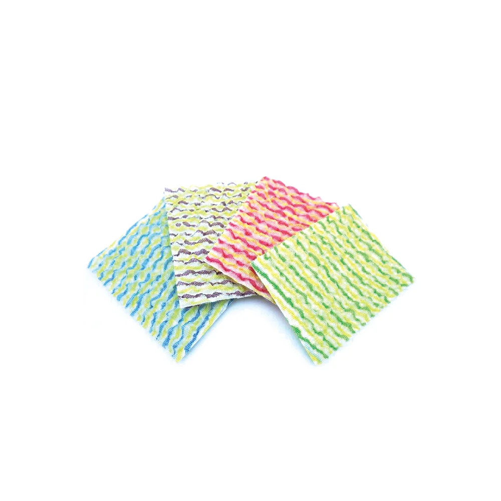 Amazon Top Selling Triple Layer no glue with puff Quilt Form colorful Sponge Scrubber Crimp Scrubbing Cloth made by Korea