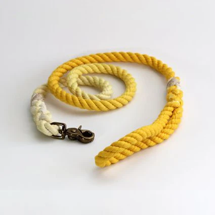 Pet leash heavy duty durable custom customized braided paracord rope cotton dog leashes with brass snap