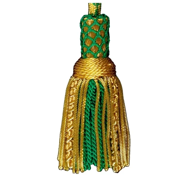OEM Wholesale Gold Bullion Wire Tassel Pectoral Cord for Bishop Priest Stole Vestment Cross Green Gold Twisted Metallic Trim