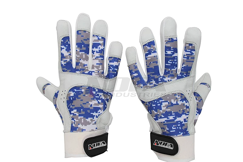 Pro Softball Glove Sports Baseball Batting Gloves for Adult Boys Girls Youth (Blue/Gray/White Digital Camo) Youth Small