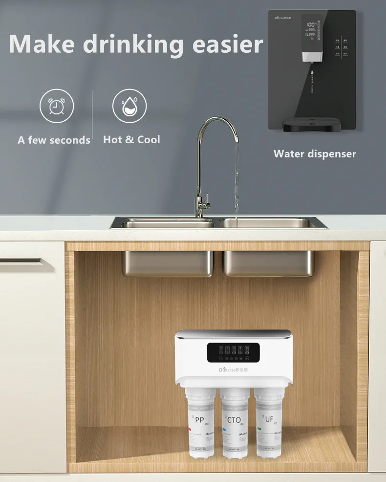 Customized 5 Stage 600G Ro Water Purifier Reverse Osmosis System Water Filter Tankless kitchen Under Sink Filter