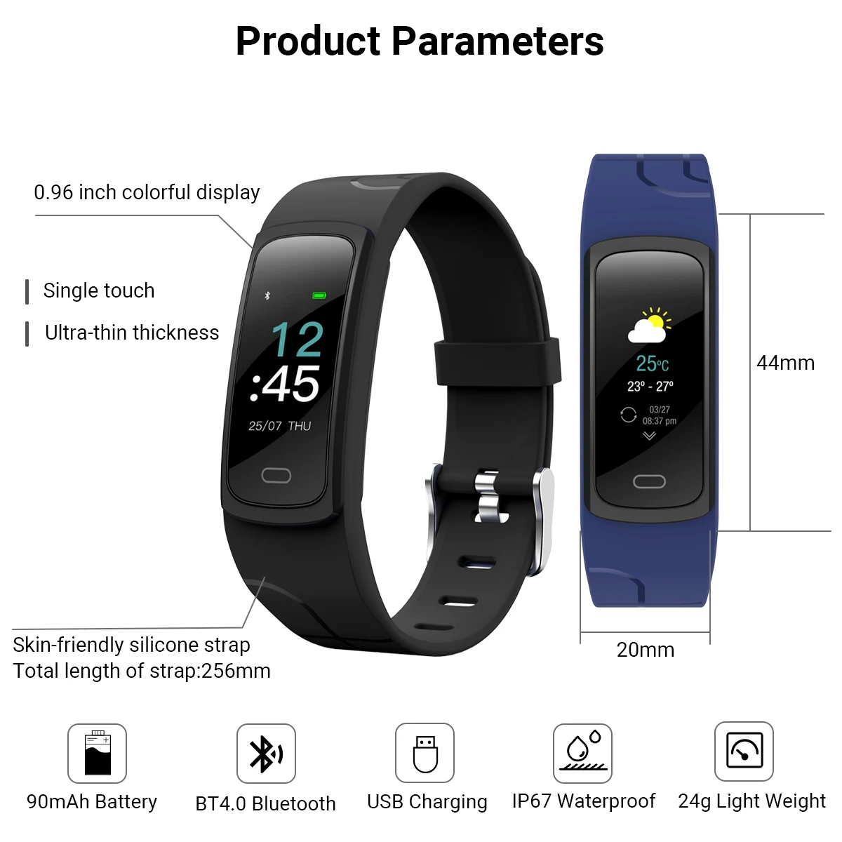 SMA-B3 Connected gps, heart rate monitor, activity tracker sport wrist band