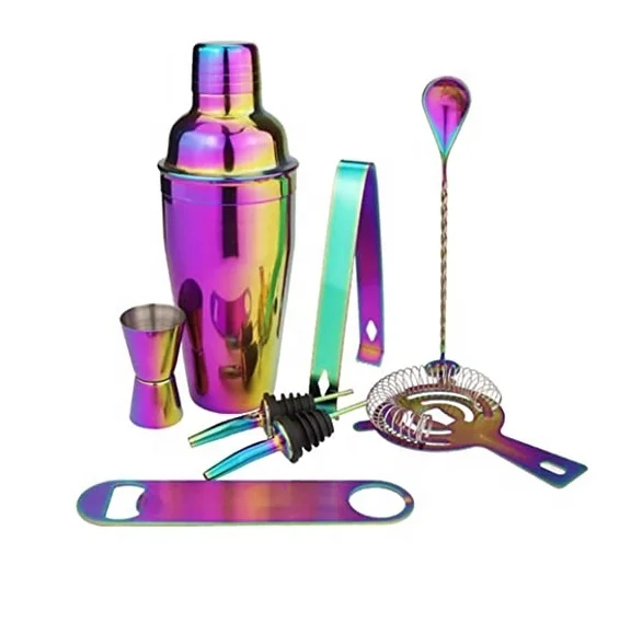 Stainless Steel Premium Quality Bar Tools Set of 7 pc with wooden stand