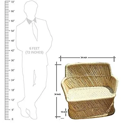 2024 Best Selling Eco- Friendly  Bamboo Cane Lightweight Sofa Lounger + Long Reclining Chair for  Beach Garden Backyard Terrace  Sale