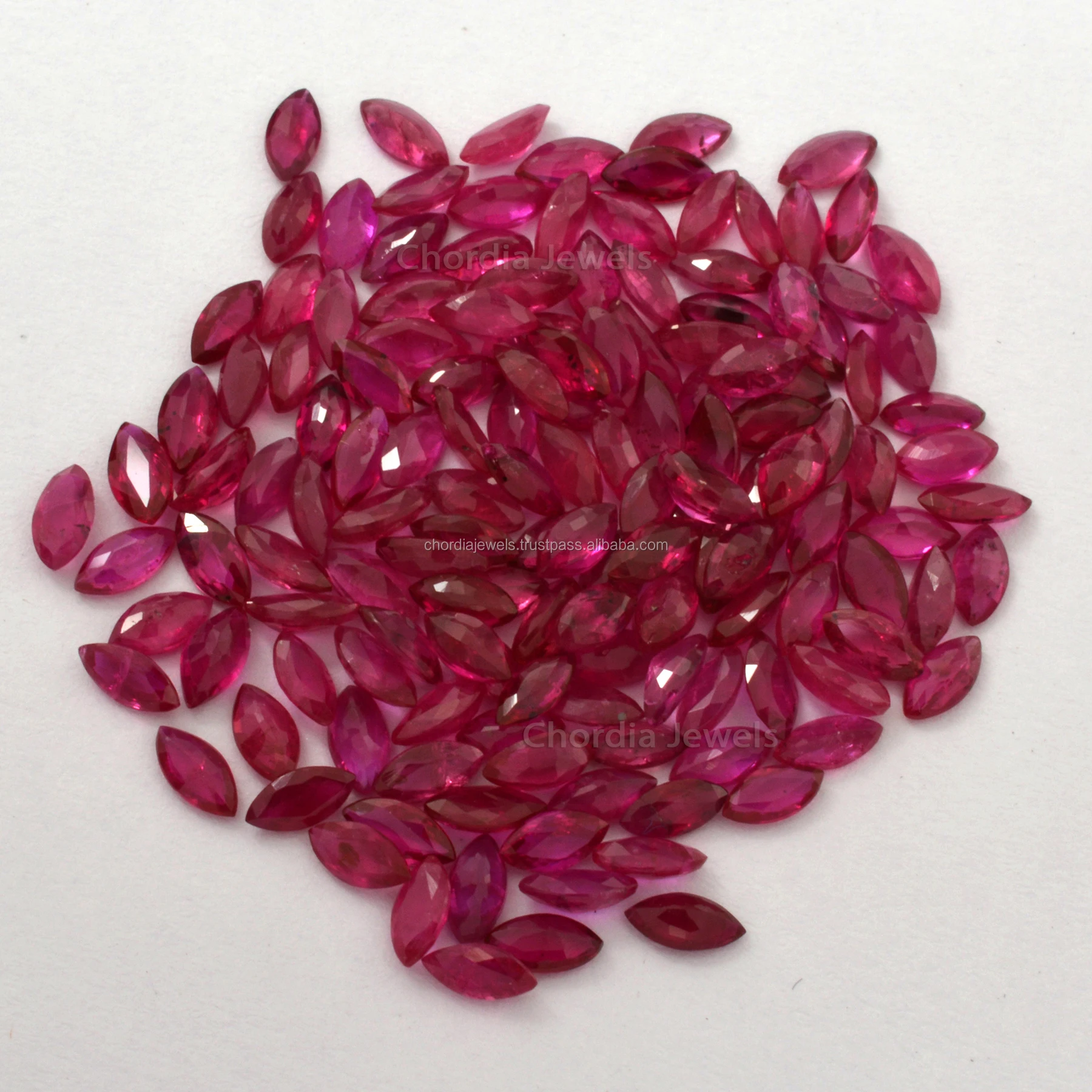 2024 Trending Gemstone Natural Burma Ruby 4X2MM - 5X2.5MM Marquise Shape Faceted Top Quality Red Ruby Loose Gemstone Bulk Lot