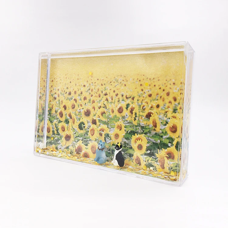 4x6 фото двойной Кот флоаты Высокое качество пластик Shake-it новейший стиль Жидкий блеск рамка