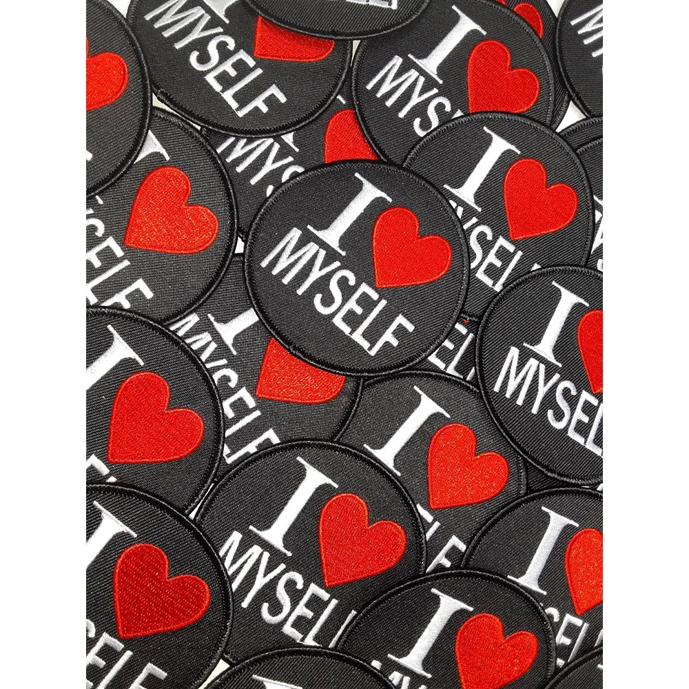 
 Новый значок для подтверждения «Я люблю себя», круглая эмблема, патч с вышивкой, аппликация позитивной вибрации, нашивки  