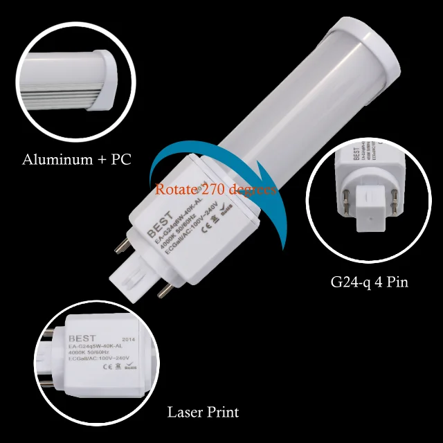 
10W G24q LED Replacement CFL Lamps HF;compatible with electronic ballast and direct AC input 