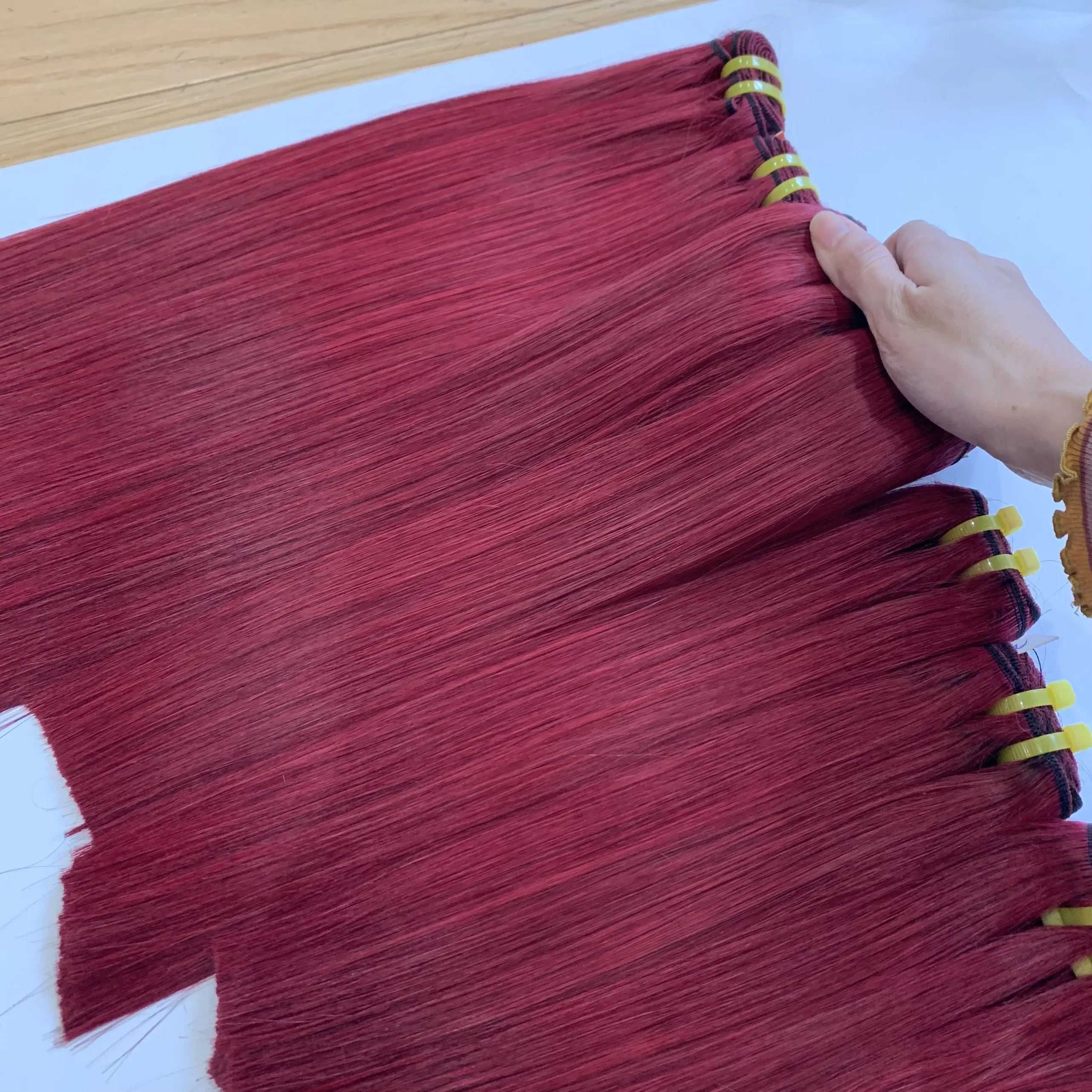 Лучший продавец супер двойные прямые волосы оранжевого цвета 14 дюймов лучшее качество 100% натуральные от производителя волос