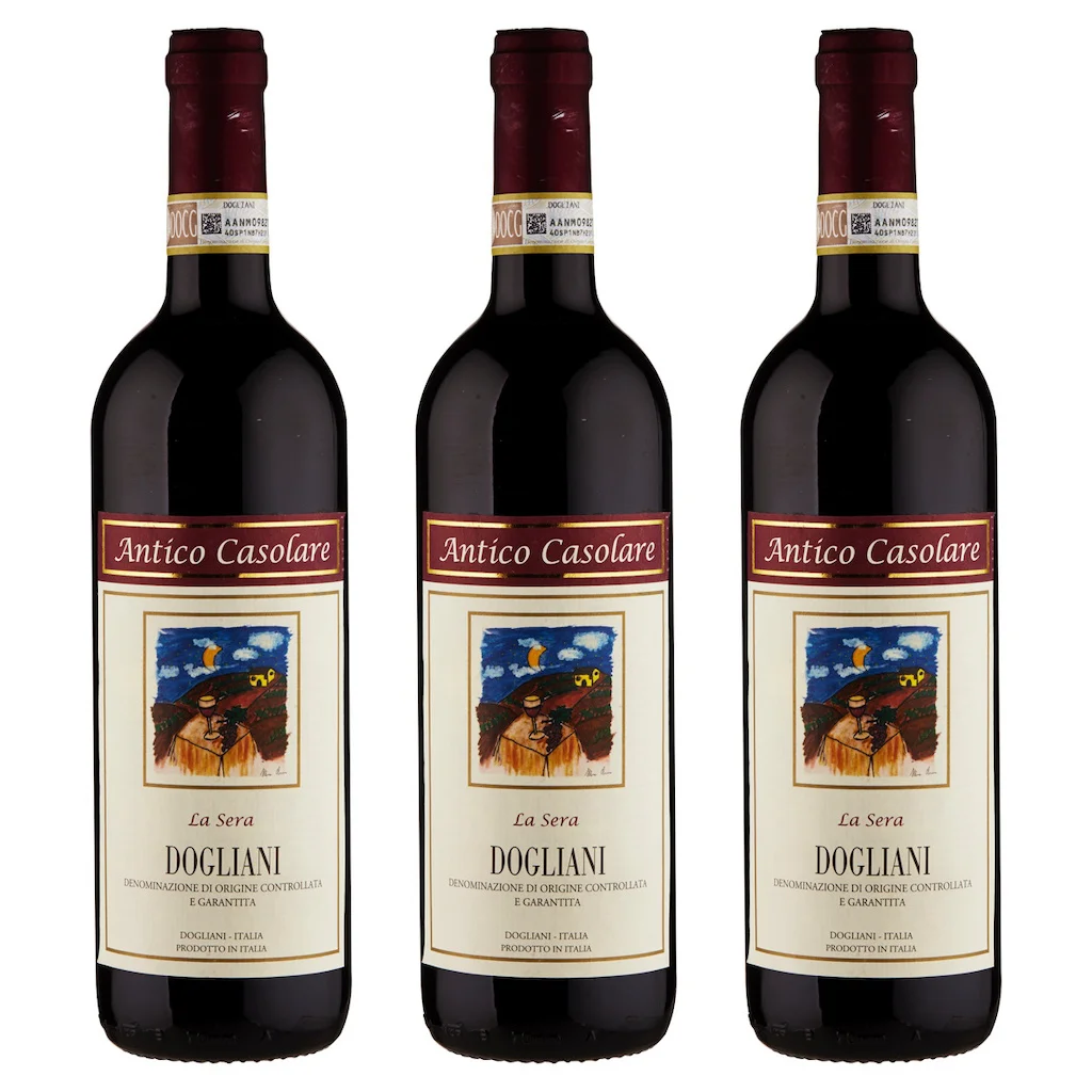 DOCG Dogliani DOP «Il Casolare Ia Sera» от Piemonte, 750 мл, итальянское вино, красное вино-3 коробки для бутылок