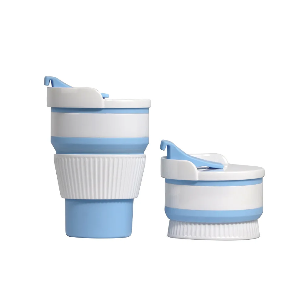 Reusable coffee color travel silicone collapsible drinking coffee cup