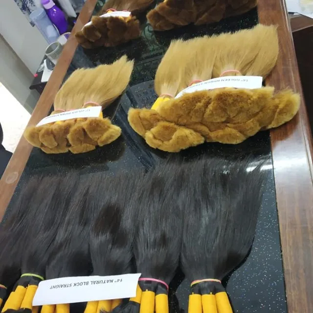 Natural Virgin Straight Bulk Human Hair Braiding Extensions